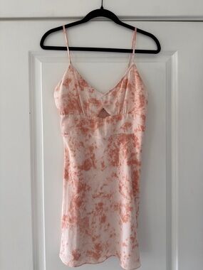 Abercrombie & Fitch Blush Peach Tie-Dye Slip Dress